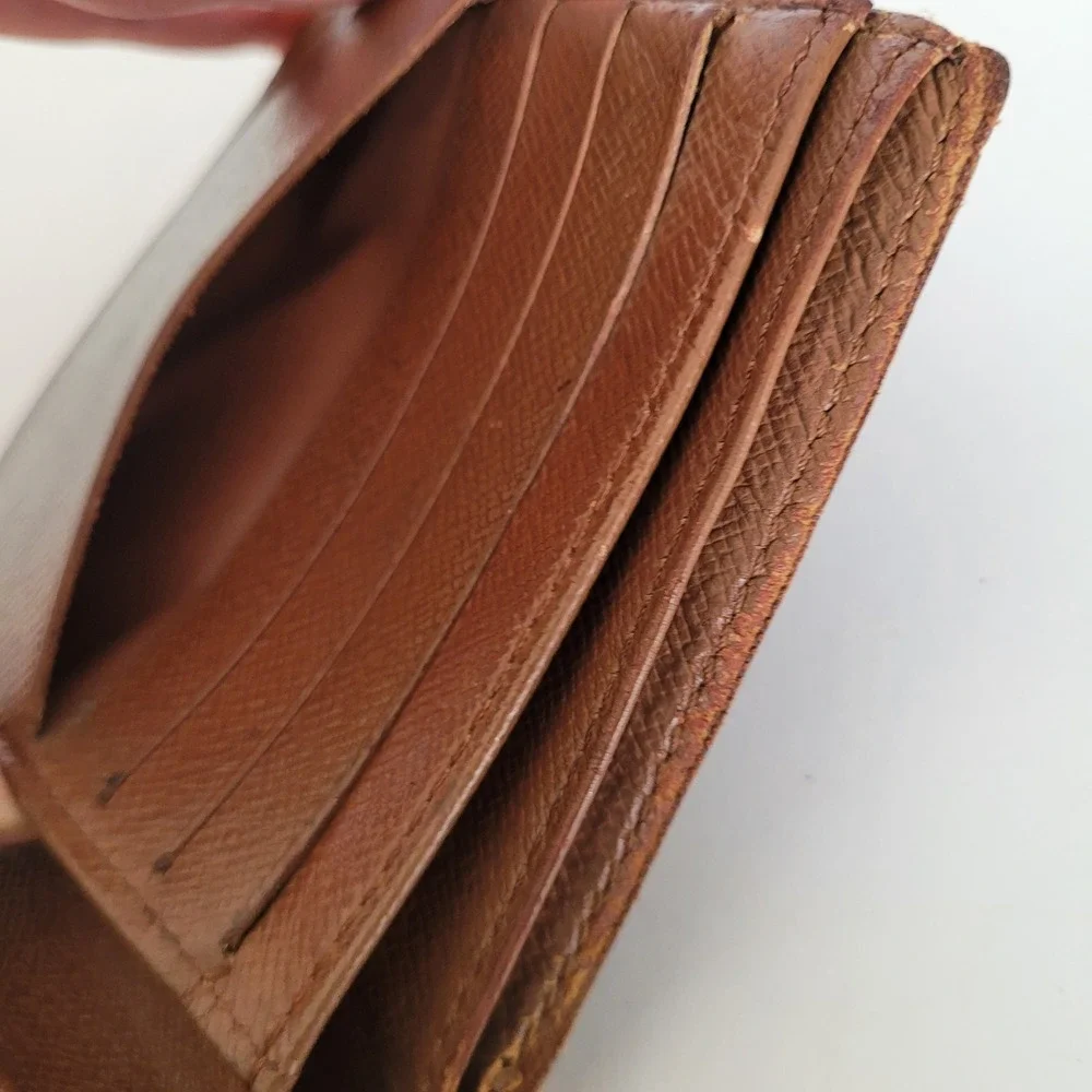 Louis Vuitton Monogram Bifold Wallet Brown Canvas CA0038 Made in Spain Men Women